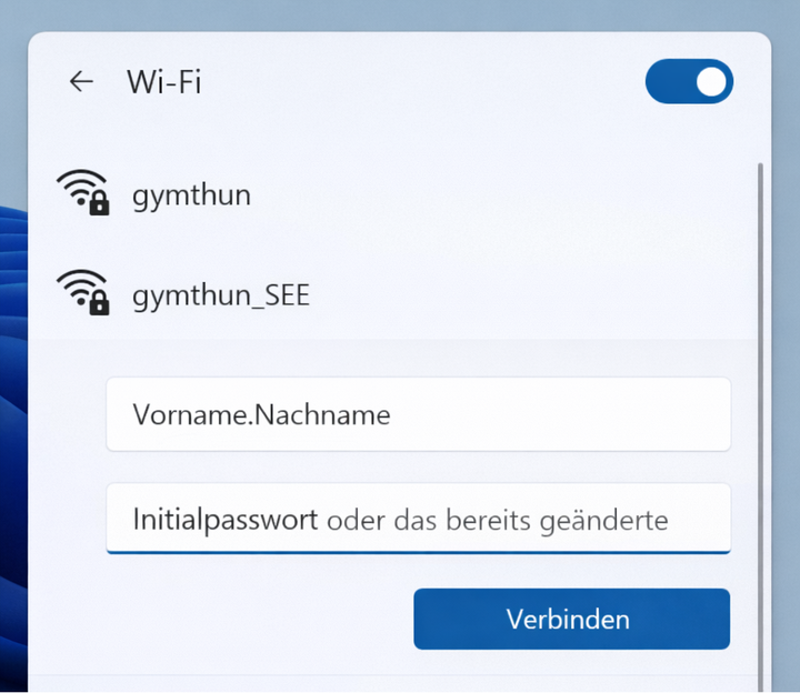 2. WiFi-Verbindung (gymthun)